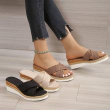 Load image into Gallery viewer, Summer Shoes Women Hemp Wedge Sandals Platform Slippers