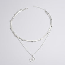 Load image into Gallery viewer, Silver Three-Layer Round Necklace Simple Snake Chain Charm Ball Chain
