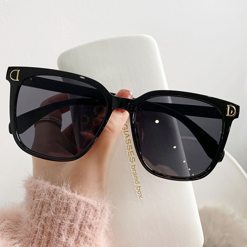 Fashion Oversized Sunglasses Woman Brand Designer Vintage Square Sun Glasses