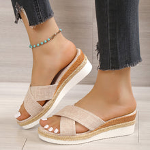 Load image into Gallery viewer, Summer Shoes Women Hemp Wedge Sandals Platform Slippers
