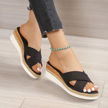 Load image into Gallery viewer, Summer Shoes Women Hemp Wedge Sandals Platform Slippers
